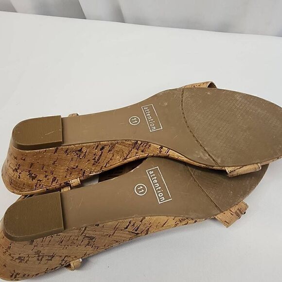 Attention Size 11 Rhinestone Summer Wedge Sandals N - Picture 7 of 8